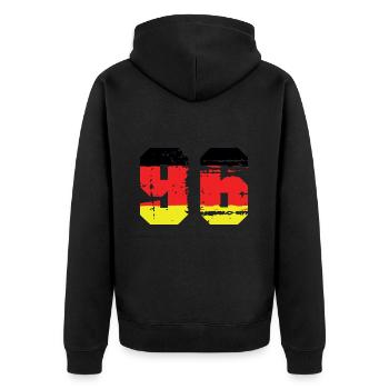 96 Number Germany Jersey - Unisex Premium Organic Zip Hoodie - black - Back - Nico (187cm)