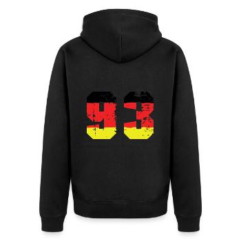 93 Numéro Allemagne Jersey - Veste à capuche bio Premium Unisexe - noir - Dos - Nico (187cm)