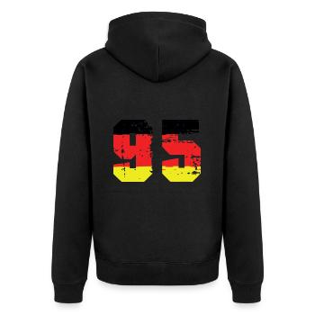 95 Number Germany Jersey - Unisex Premium Organic Zip Hoodie - black - Back - Nico (187cm)