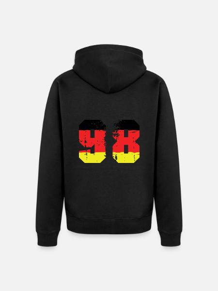 98 Number Germany Jersey - Unisex Premium Organic Zip Hoodie - black
