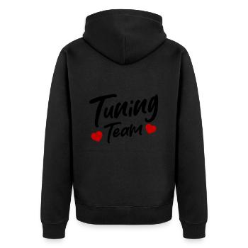 Tuning Team - Unisex Premium Bio Zip Hoodie - Schwarz - Hinten - Nico (187cm)
