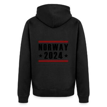 Norwegen 2024 - Unisex Premium Bio Zip Hoodie - Schwarz - Hinten - Nico (187cm)