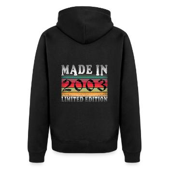 2003 Vintage Birthday Year of birth 2003 Gift - Unisex Premium Organic Zip Hoodie - black - Back - Nico (187cm)