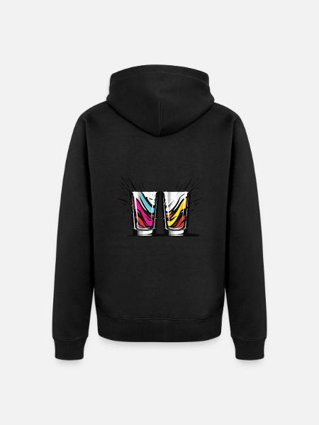 Tequila Glas - Unisex Premium Bio Zip Hoodie - Schwarz
