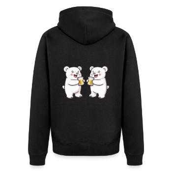 Polar Bear Beer Funny Booze - Unisex Premium Organic Zip Hoodie - black - Back - Nico (187cm)