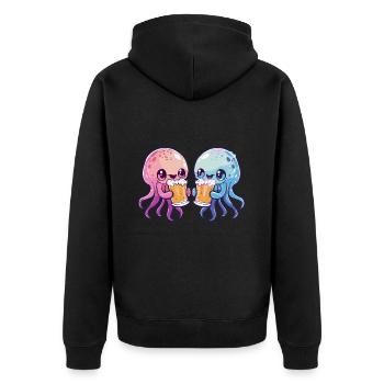 Jellyfish Bière Drôle De Fête - Veste à capuche bio Premium Unisexe - noir - Dos - Nico (187cm)