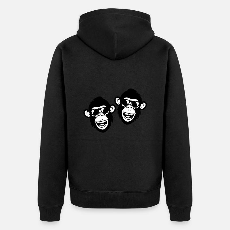 Singe Drôle Cool - Veste à capuche bio Premium Unisexe - noir