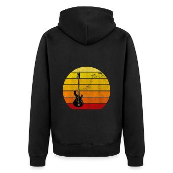 Retro Bass Guitar BassIste Guitare - Veste à capuche bio Premium Unisexe - noir - Dos - Nico (187cm)
