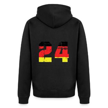 Maillot Allemagne numéro 24 - Veste à capuche bio Premium Unisexe - noir - Dos - Nico (187cm)