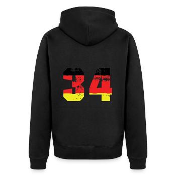 34 Numéro Allemagne Jersey - Veste à capuche bio Premium Unisexe - noir - Dos - Nico (187cm)