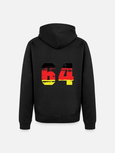64 Number Germany Jersey - Unisex Premium Organic Zip Hoodie - black
