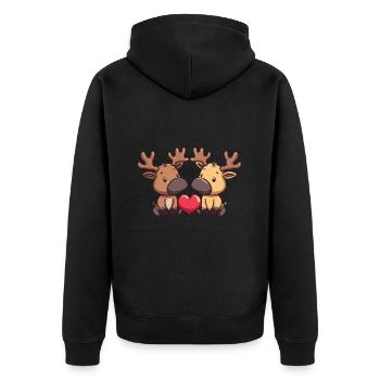 Moose Comic Couple Amour - Veste à capuche bio Premium Unisexe - noir - Dos - Nico (187cm)