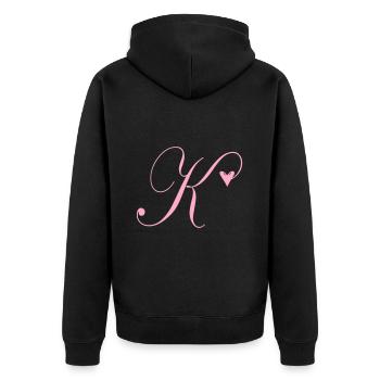 Monogramme K Vigne Coeur - Veste à capuche bio Premium Unisexe - noir - Dos - Nico (187cm)