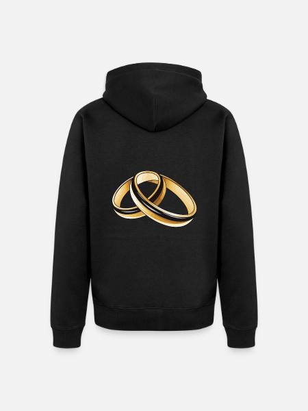 Wedding Rings Symbol Wedding - Unisex Premium Organic Zip Hoodie - black