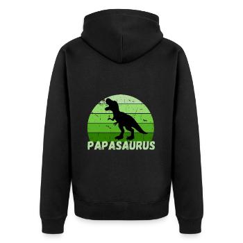 Father's Day Dad Dad Tyrannosaurus Dinosaur Fun - Unisex Premium Organic Zip Hoodie - black - Back - Nico (187cm)