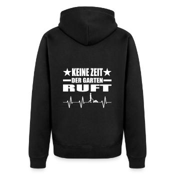 Garten - Unisex Premium Bio Zip Hoodie - Schwarz - Hinten - Nico (187cm)