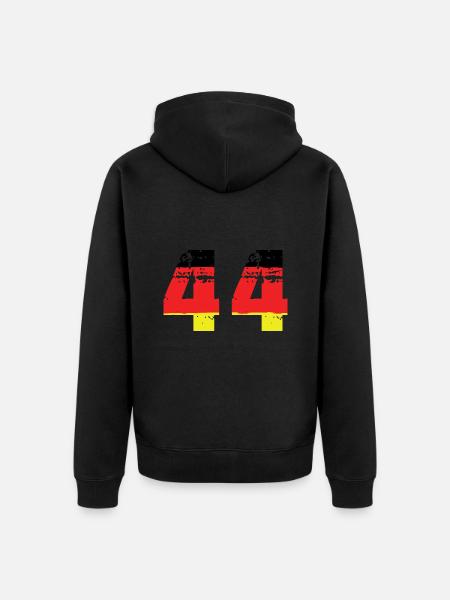 44 Number Germany Jersey - Unisex Premium Organic Zip Hoodie - black