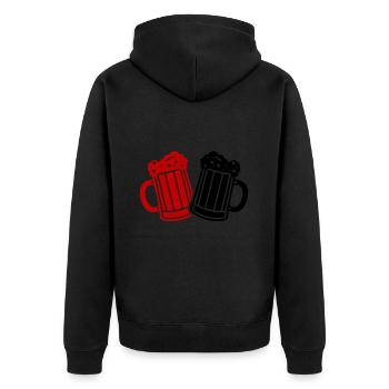Chope de bière, symbole de la bière, bravo - Veste à capuche bio Premium Unisexe - noir - Dos - Nico (187cm)