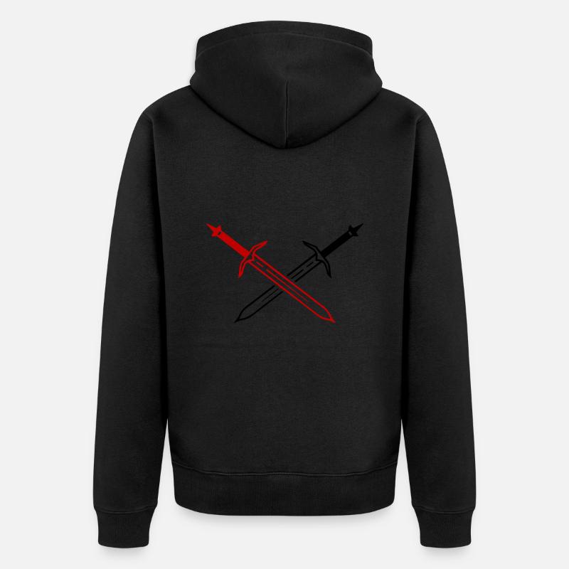 Icône d’épée - Veste à capuche bio Premium Unisexe - noir