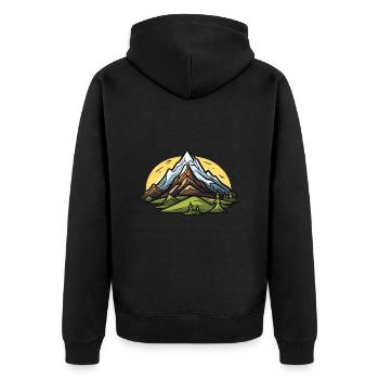 Mountains Symbol Nature Landscape - Unisex Premium Organic Zip Hoodie - black - Back - Nico (187cm)