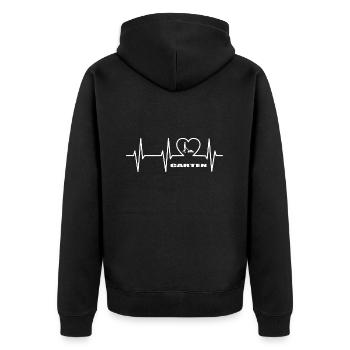 Garten - Unisex Premium Bio Zip Hoodie - Schwarz - Hinten - Nico (187cm)