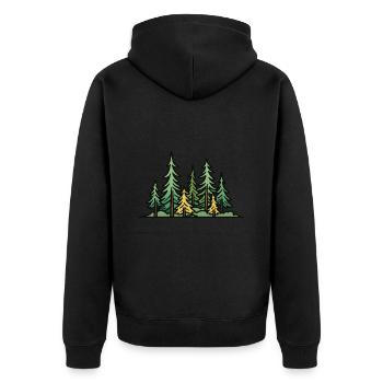Forest, Landscape, Trees, Nature - Unisex Premium Organic Zip Hoodie - black - Back - Nico (187cm)