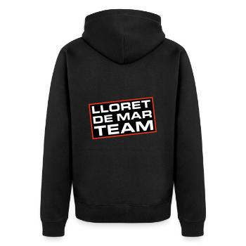 Lloret De Mar Team - Unisex Premium Bio Zip Hoodie - Schwarz - Hinten - Nico (187cm)