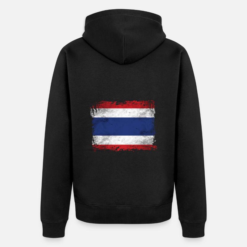 Drapeau de la Thaïlande - Veste à capuche bio Premium Unisexe - noir