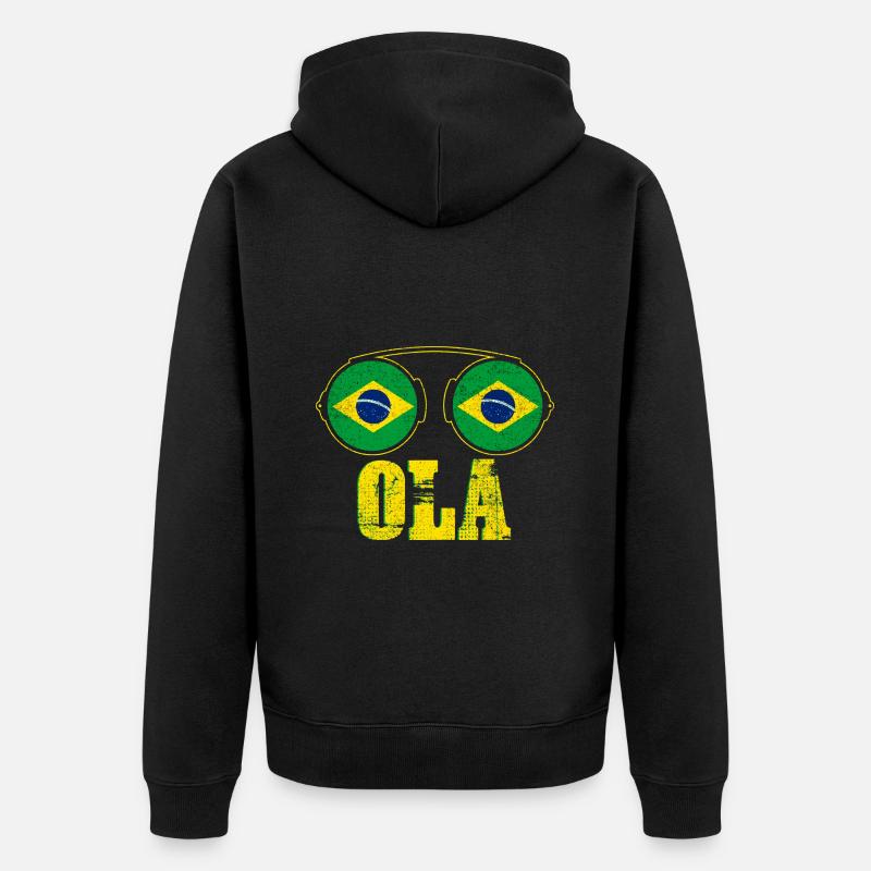 Drapeau du Brésil - Veste à capuche bio Premium Unisexe - noir