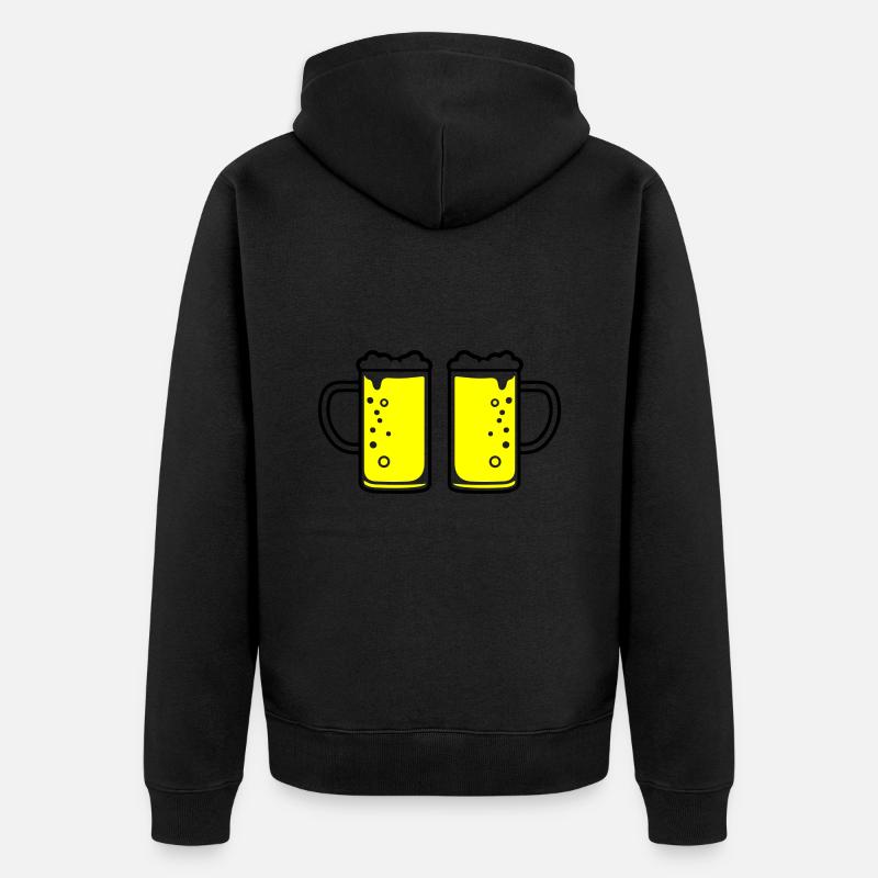 Bierglas Bierkrug Bier - Unisex Premium Bio Zip Hoodie - Schwarz