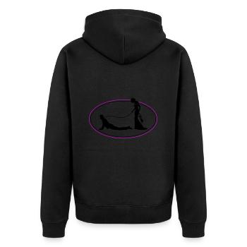 Hochzeit Brautpaar Leine - Unisex Premium Bio Zip Hoodie - Schwarz - Hinten - Nico (187cm)