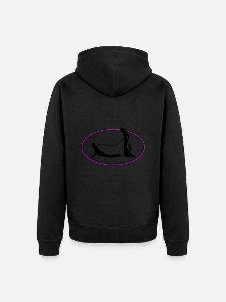 Wedding Newlyweds Leash - Unisex Premium Organic Zip Hoodie - black