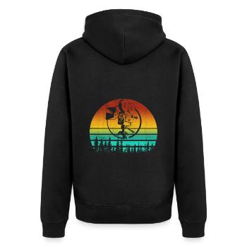 Retro Kamera Film Kino Filmemacher - Unisex Premium Bio Zip Hoodie - Schwarz - Hinten - Nico (187cm)