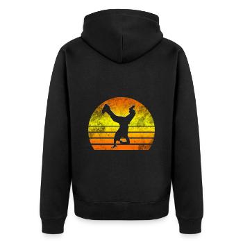 Breakdancing Breakdance Tanzen - Unisex Premium Bio Zip Hoodie - Schwarz - Hinten - Nico (187cm)