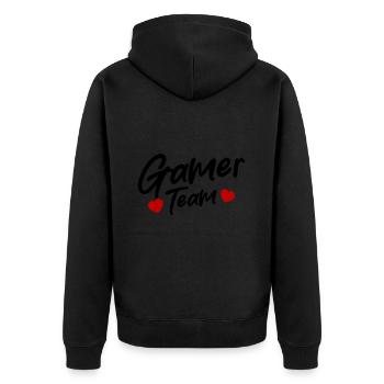 Équipe de joueurs - Veste à capuche bio Premium Unisexe - noir - Dos - Nico (187cm)