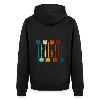 Dart Retro Darts Player - Unisex Premium Organic Zip Hoodie - black - Back - Nico (187cm)