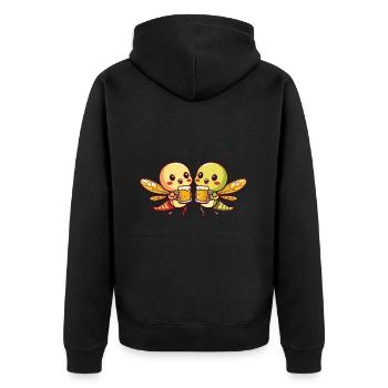 Libelle Bier Lustig Party - Unisex Premium Bio Zip Hoodie - Schwarz - Hinten - Nico (187cm)