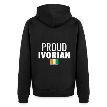 Fier drapeau ivoirien de la Côte d’Ivoire - Veste à capuche bio Premium Unisexe - noir - Dos - Nico (187cm)
