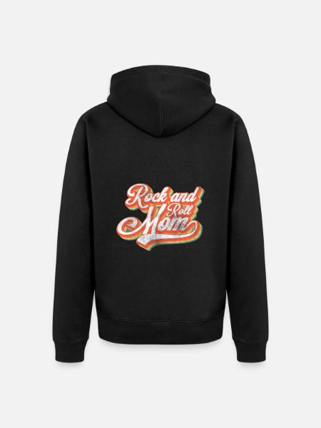 Rock and roll mor - Premium økologisk unisex-hættejakke - sort