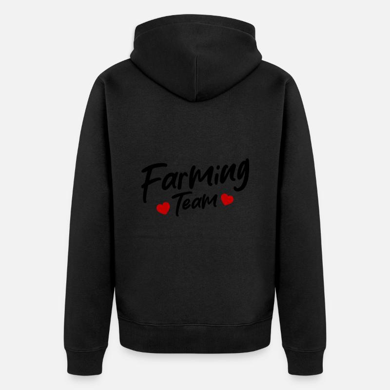 Équipe d’agriculteurs - Veste à capuche bio Premium Unisexe - noir