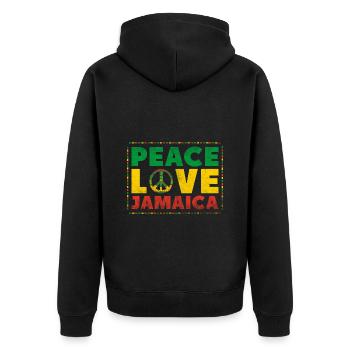 Jamaïque Jamaïque Amour - Veste à capuche bio Premium Unisexe - noir - Dos - Nico (187cm)