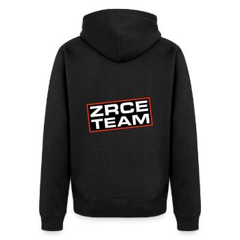Zrce Team - Unisex Premium Bio Zip Hoodie - Schwarz - Hinten - Nico (187cm)