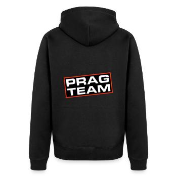 Prag Team - Unisex Premium Bio Zip Hoodie - Schwarz - Hinten - Nico (187cm)