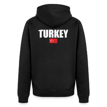 Turquie Vintage Drapeau turc Turquie - Veste à capuche bio Premium Unisexe - noir - Dos - Nico (187cm)