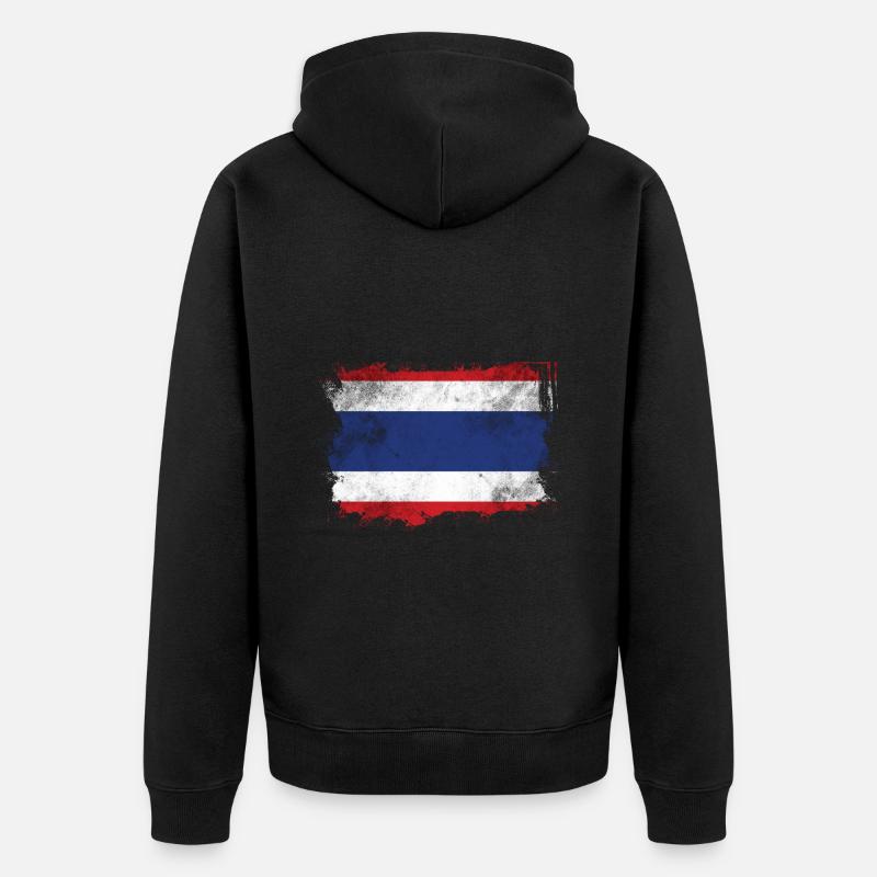 Drapeau de la Thaïlande - Veste à capuche bio Premium Unisexe - noir