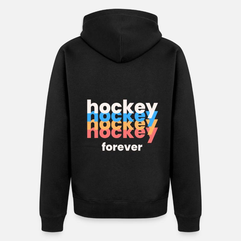 Ewiges Eishockey - Unisex Premium Bio Zip Hoodie - Schwarz