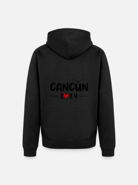 Cancun 2024 Heart Trip - Unisex Premium Organic Zip Hoodie - black