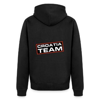 Croatia Team - Unisex Premium Bio Zip Hoodie - Schwarz - Hinten - Nico (187cm)