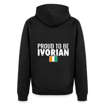 Fier d’être ivoirien Vintage Drapeau de la Côte d’Ivoire - Veste à capuche bio Premium Unisexe - noir - Dos - Nico (187cm)