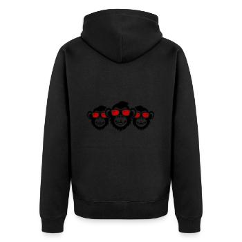 Lunettes de soleil Monkey Party Team - Veste à capuche bio Premium Unisexe - noir - Dos - Nico (187cm)
